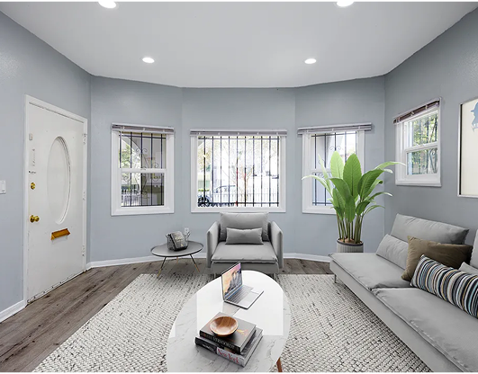 Furnished living room in a student apartment near USC